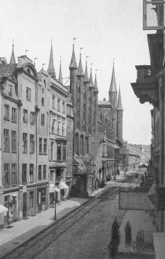 Lübeck 1930er Jahre,
                      Breite Strasse mit Rathaus