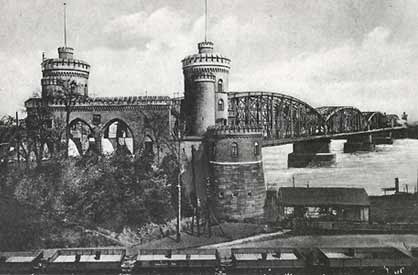 Mainz, die Eisenbahnbrücke von 1862