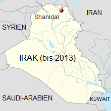 Karte des Irak mit
                          Shanidar