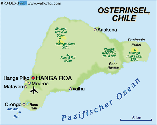 Mapa de
                      la isla de Pascua