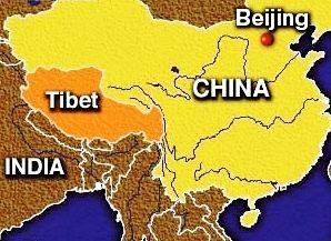 Mapa
                          de China con Tibet