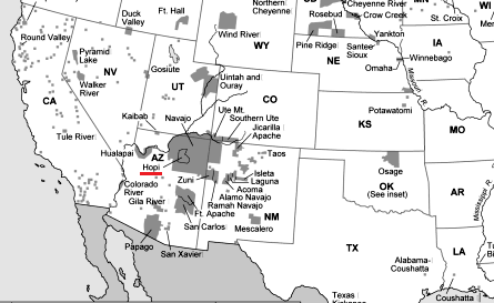 La
                        reservacin de los hopis en el estado federal de
                        Arizona en los "EUA"