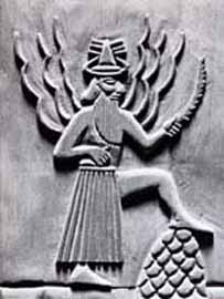 El dios
              gigante Shamash / Utu, relieve