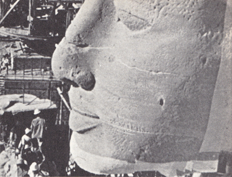 Templo Ramses II,
                          cara transportada en 1964