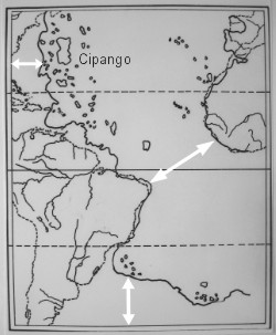 Mapa de Piri Reis con
                      Cipango