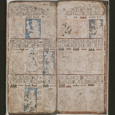 Codex Dresdenensis,
                          escritura maya sobre calendario y astronoma