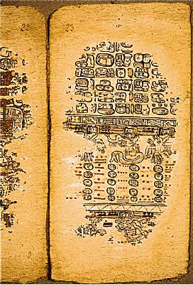 Codex Peresiano indicando profecas de
                          los mayas