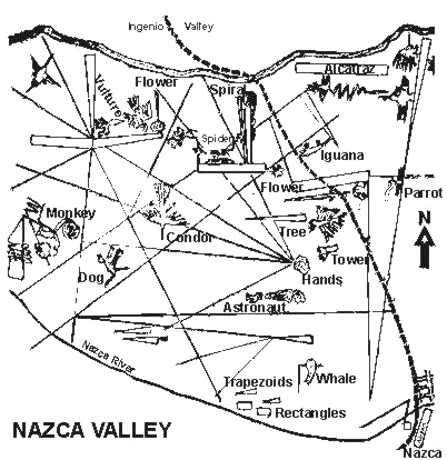 Llanura de Nazca con lneas, pistas y
                            figuras