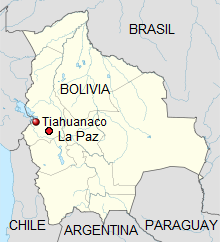 Mapa de Bolivia con
                      Tiahuanaco