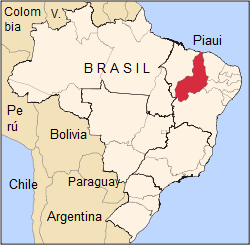 Mapa de Brasil
                            con la provincia de Piaui