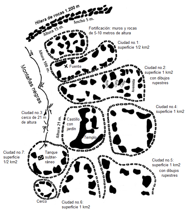 Mapa de las Siete Ciudades (Sete
                                Cidades) en Piaui, Brasil