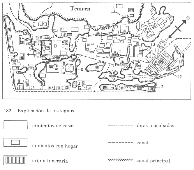 Mapa con la fortificacin de Nan Magol en
                          la isla de Temuen / Temwen