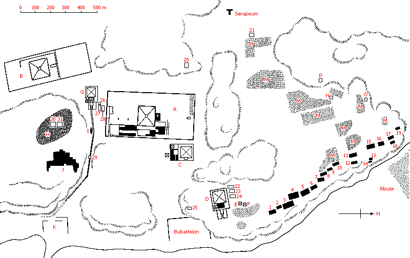 Plano de la necrpolis de Sakkarah /
                          Saqqara