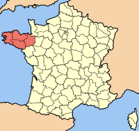 Mapa de Francia con
                        Bretaa