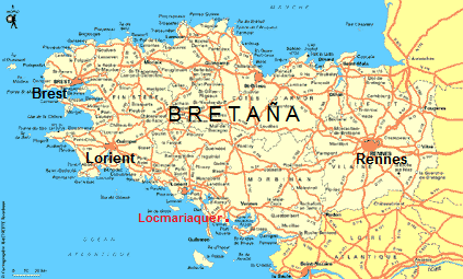 Mapa de Bretaa con
                        Locmariaquer