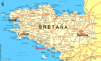 Mapa de
                      Bretaa con Menec