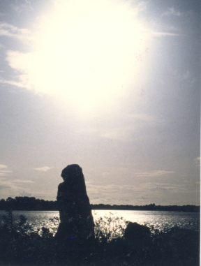 Menhir inmergido en la playa de la isla
                            Er Lannic