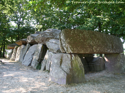 Dolmen grande como corredor en
                            Roche-aux-fes en Bretaa