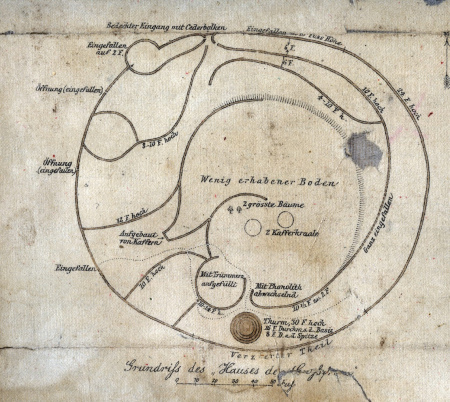 Plano de Karl
                          Mauch del castillo Sirio en Zimbabue