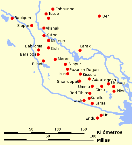 Ciudades sumerios principales