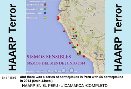 and there was a series of earthquakes in
                          Peru with 55 earthquakes in 2014
                          (6min.44sec.).