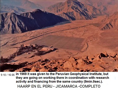 in 1969 it was given to the Peruvian
                          Geophysical Institute, but they are going on
                          working there in coordination with research
                          activity and financing from the same country
                          (9min.9sec.).