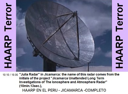 The name of this radar comes from the
                          initials of the project "Jicamarca
                          Unattended Long Term Investigations of The
                          Ionosphere and Atmosphere Radar"
                          (10min.13sec.),