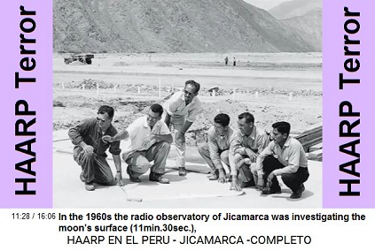 In the 1960s the radio observatory of
                          Jicamarca was working for investigating the
                          moon's surface (11min.30sec.),