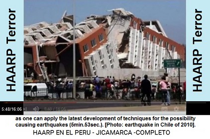 as one
                            can apply the latest development of
                            techniques for the possibility causing
                            earthquakes (5min.53sec.). [Photo:
                            earthquake in Chile of 2010].