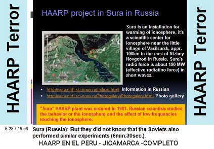 Sura (Russia) But they did not know that
                          the Soviets also performed similar experiments
                          (6min.30sec.).