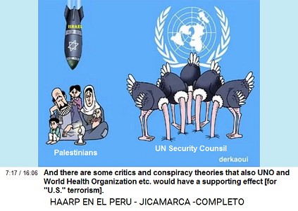 And there are some critics and conspiracy
                          theories that also UNO and World Health
                          Organization etc. would have a supporting
                          effect [for "U.S." terrorism].