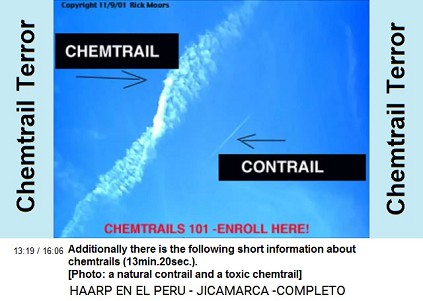 Additionally there is the
                        following short information about chemtrails
                        (13min.20sec.).