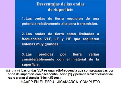 Las ondas VLF es una radiofrecuencia que
                          son propagadas por onda de superficie con
                          pacacontinuación [?] y permite realizar el
                          láser de radio a gran distancia
                          (11min.53seg.).