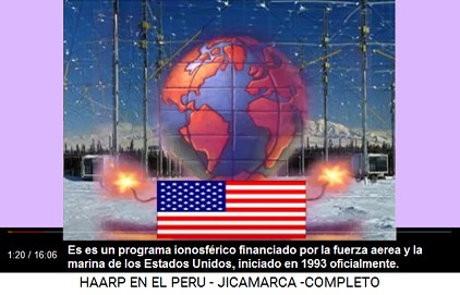 Consta de un sistema de antenas
                          (1min.11seg.). Es un programa ionosfrico
                          financiado por la fuerza aerea y la marina de
                          los Estados Unidos (1min.16seg.), iniciado en
                          1993 oficialmente (1min.20seg.).