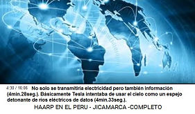 No solo
                      se transmitira electricidad pero tambin
                      informacin (4min.28seg.). Bsicamente Tesla
                      intentaba de usar el cielo como un espejo
                      detonante de ros elctricos de datos
                      (4min.33seg.).