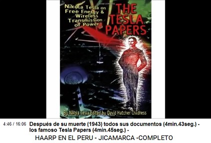 Despus de su muerte (1943) todos sus
                          documentos (4min.43seg.) - los famoso Tesla
                          Papers (4min.45seg.).