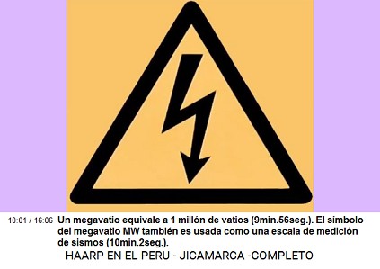 Un megavatio equivale a 1 milln de
                          vatios (9min.56seg.). El smbolo del megavatio
                          MW tambin es usada como una escala de
                          medicin de sismos (10min.2seg.).