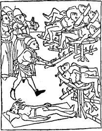 Wheel
                          torture against the Jews in plague times