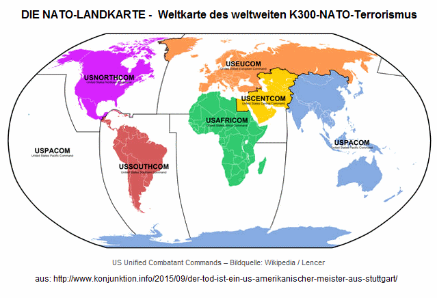 Mapa mundial de cómo la OTAN cr. se
                    divide el mundo