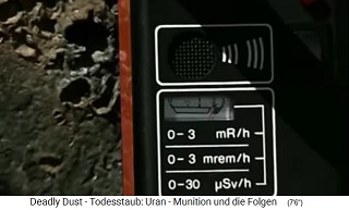 Der
                                  Geigerzhler am Einschlagloch zeigt
                                  Radioaktivitt im Roten Bereich an