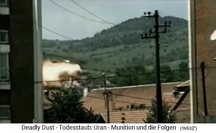 Novi Pasar, a NATO
                                nuclear missile ("uranium
                                ammunition") exploding during the
                                day, being watched from the window