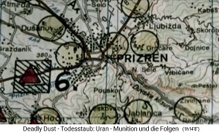 Map with
                                Prizren and the field hospital of the
                                German NATO "Bundeswehr"