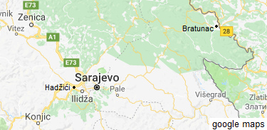 Map with Hadzici, Sarajevo
                              and Bratunac