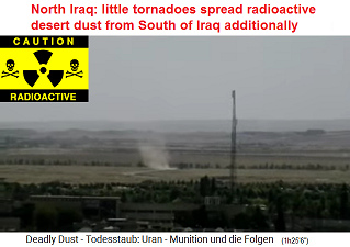 Nord-Irak:
                                Kleine Windhosen verteilen den
                                radioaktiven Wstenstaub aus Sd-Irak
                                zustzlich