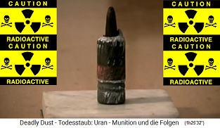 Eine berrest einer NATO-Atomrakete aus dem Irak,
                die verniedlichend "Uranmunition" genannt wird
                - ist Atommll (!!!) mit dem Warnschild
                "radioaktiv" mit Totenkopf und Knochen