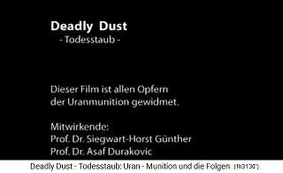 Abspann mit
                            dem Filmtitel "Deadly Dust"
                            ("Todesstaub")