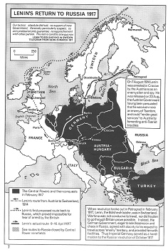 Russland 1917: Lenins Reiseroute, Karte