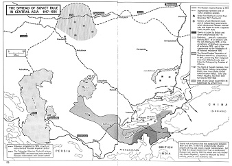 Sowjetunion SU 1917-1936: Ausbreitung des
                  sowjetischen Gesetzeszwangs, Karte