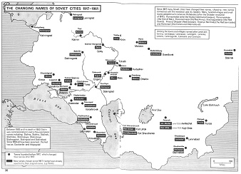 Sowjetunion SU 1917-1961: Namenwechsel von
                  Stdten, Karte