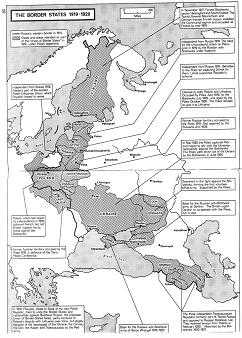 Sowjetunion SU 1919-1920: Politische Gliederung
                  von Osteuropa, Karte